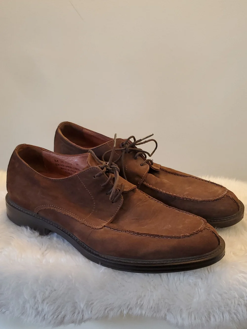 Johnston & Murphy Brown Leather Derby Moc Toe Shoes